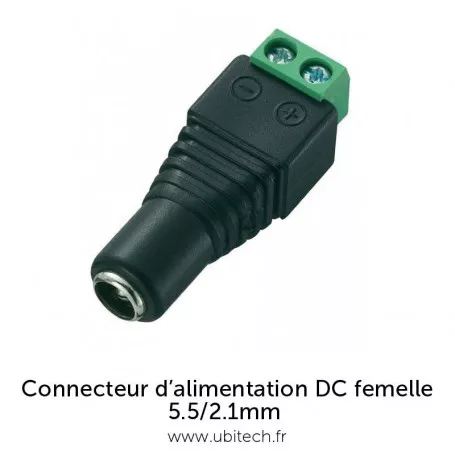 Connecteur d'alimentation DC Femelle avec bornier à vis 5.5mm / 2.1mm
