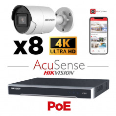 Kit vidéosurveillance 8 caméras 4K H265+ EasyIP 2.0 Plus AcuSense vision de nuit 40 mètres